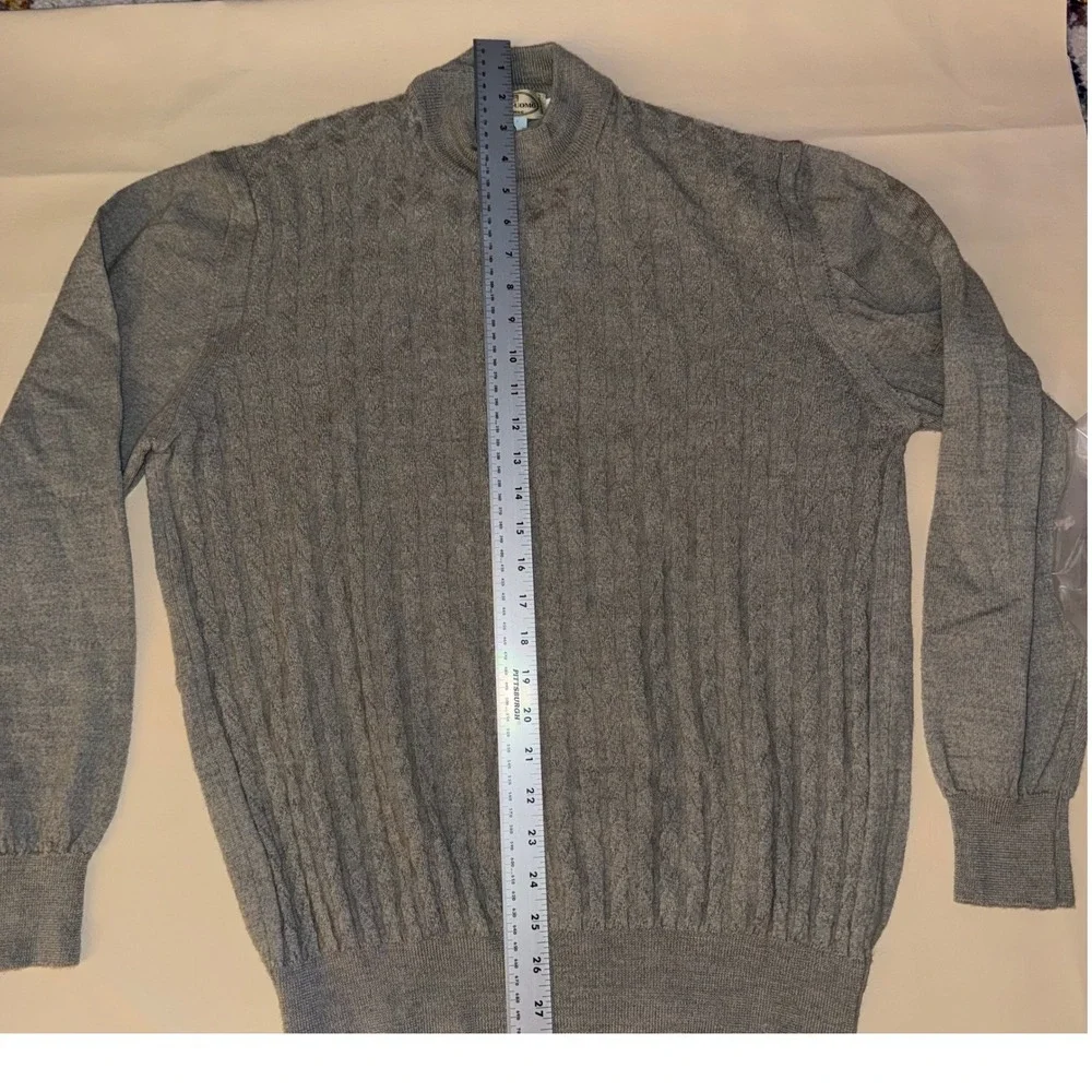 Pronto Uomo Firenze Mens L Knit Turtleneck Sweater Pure New Wool Made Italy‎